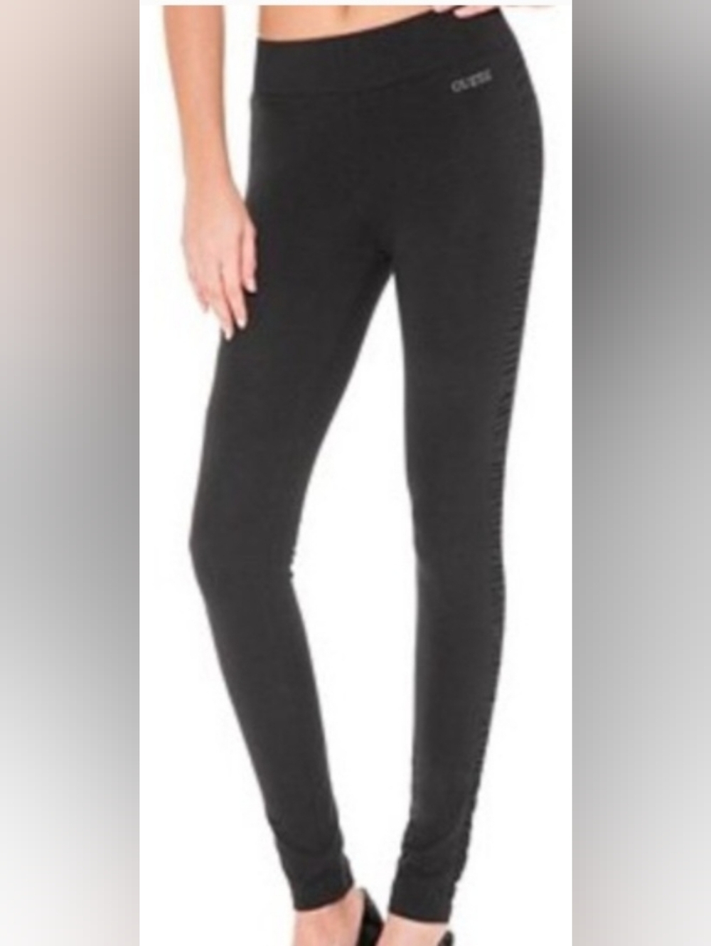 Guess Black Leggings w/ ruched side panels- NWOT!!! Size: Medium